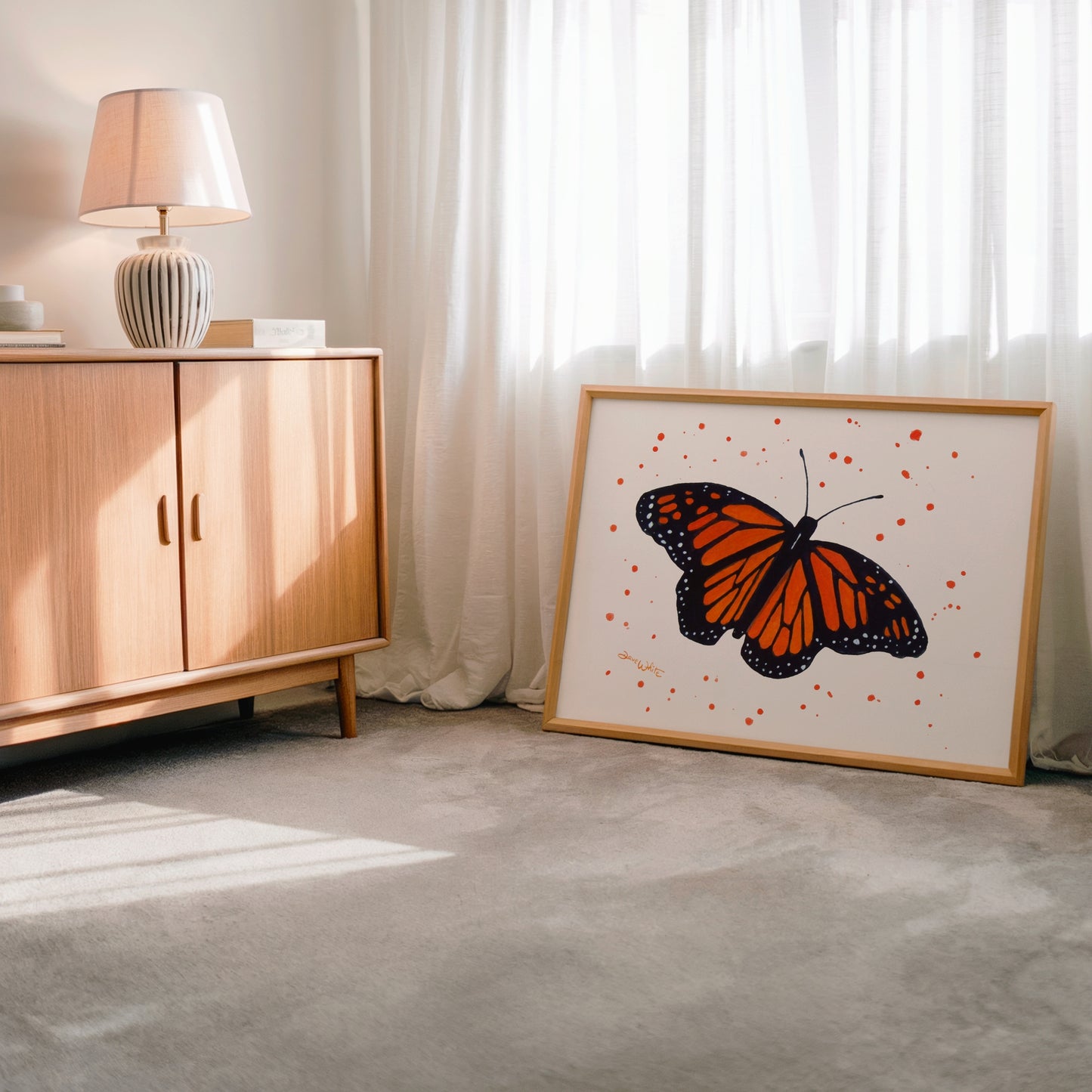 Butterfly Watercolor Painting Art Print by Artist Dave White