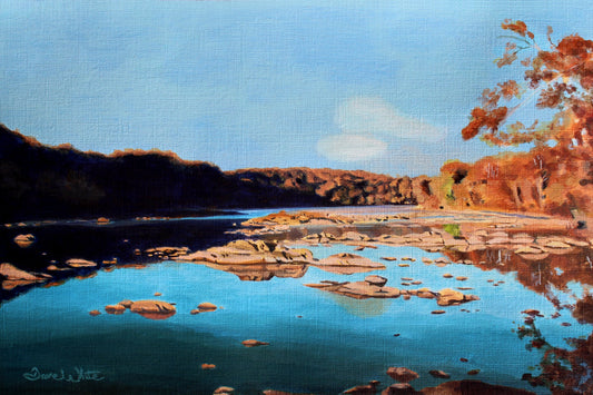 Potomac River Painting Billy Goat Trail Landscape Art