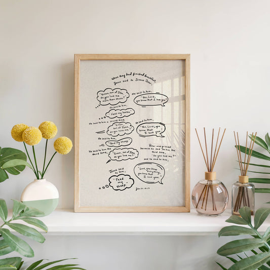 Printable Scripture Art Feed My Sheep John 21:15-17