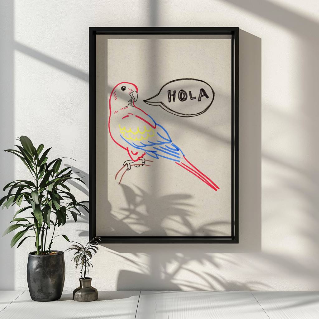 Parrot Art for Entryway Hola