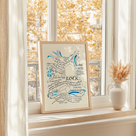 Christian Wall Art Printable Matthew 7:24-27