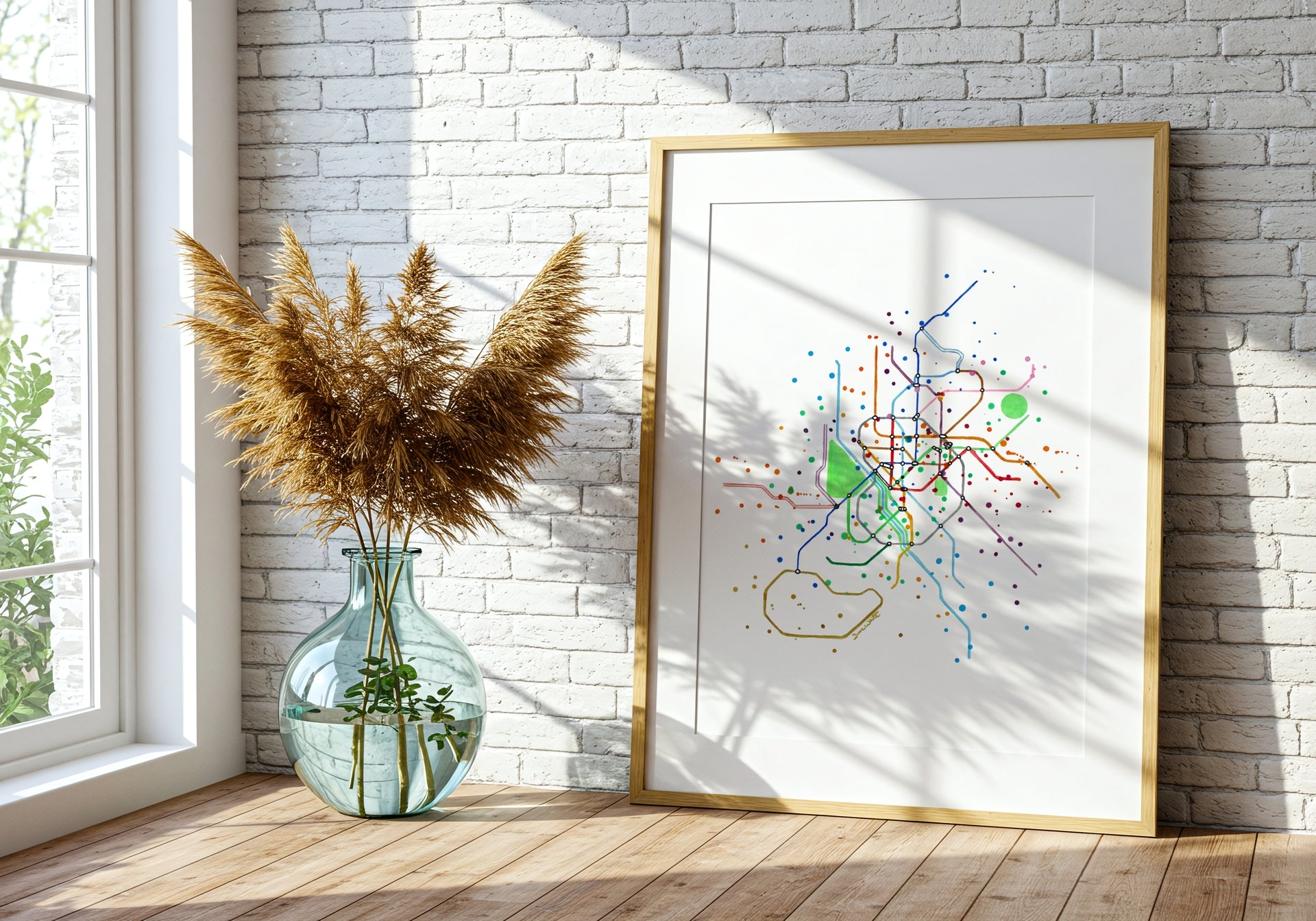 Madrid Spain Metro Map Art Print