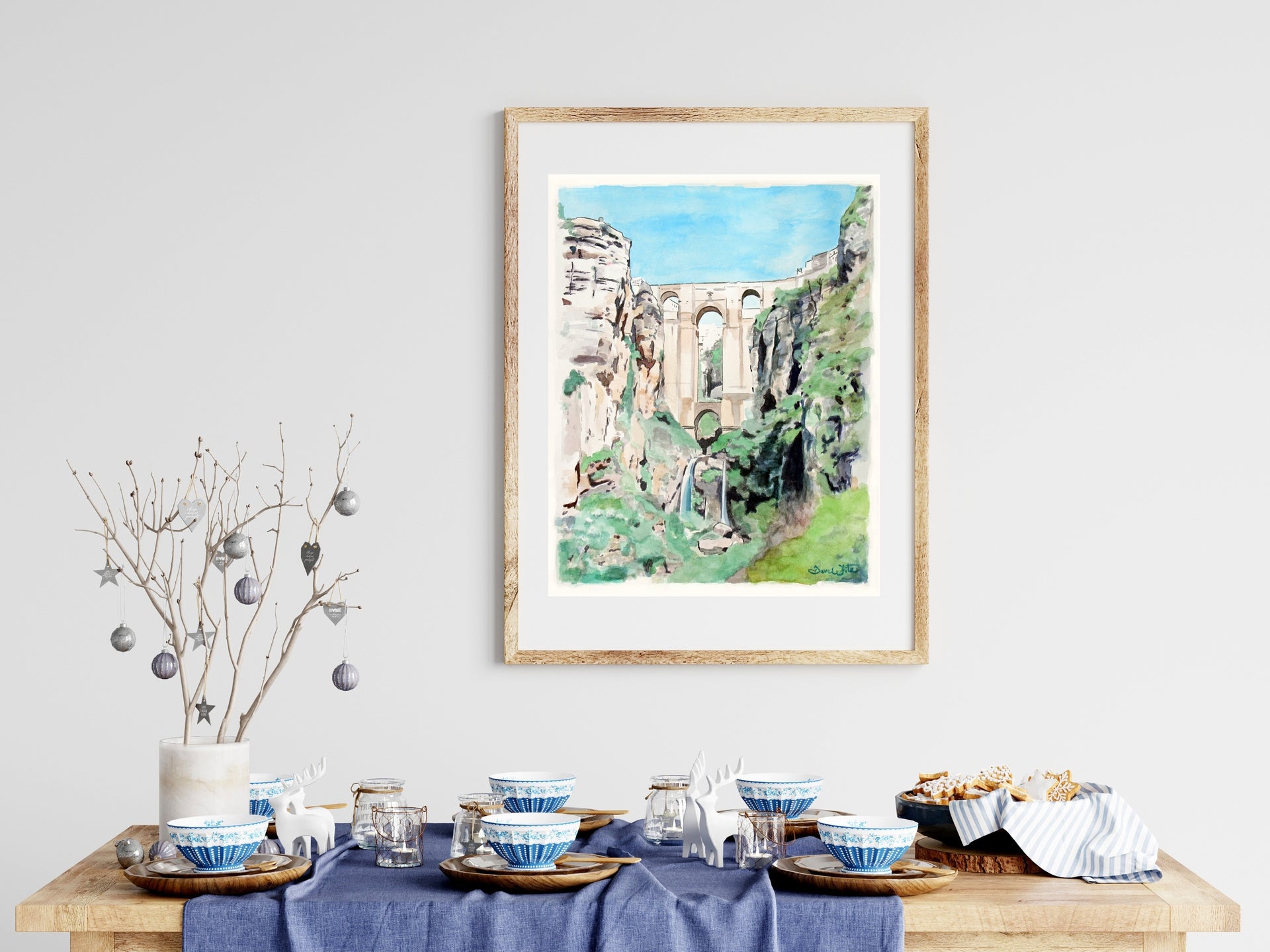 Ronda Bridge Painting Spain Wall Art