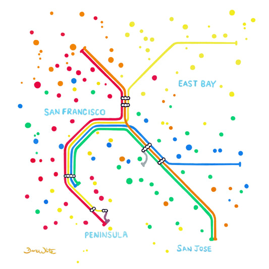 San Francisco BART Map Art Print