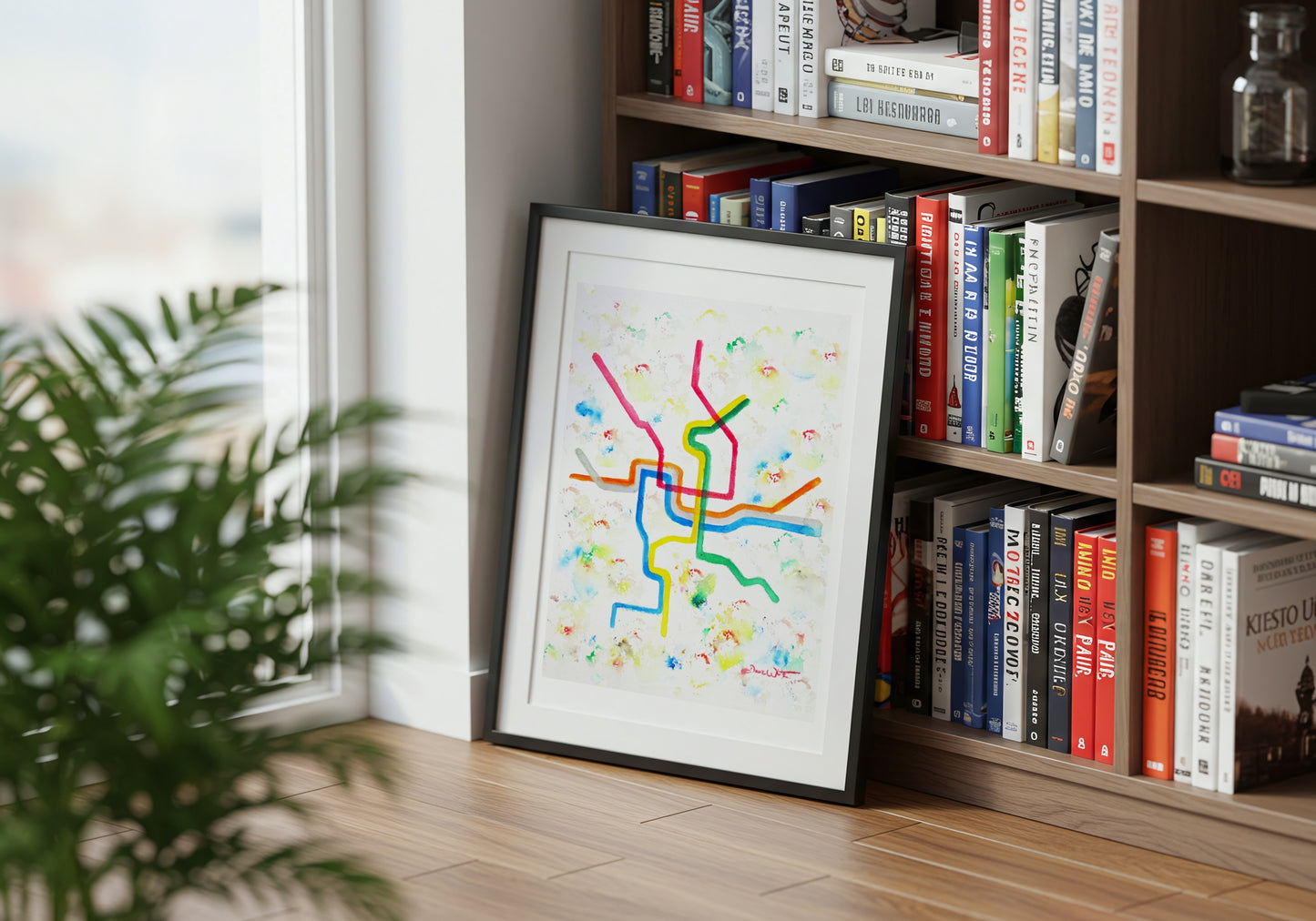 Washington DC Metro Map Watercolor Art Print