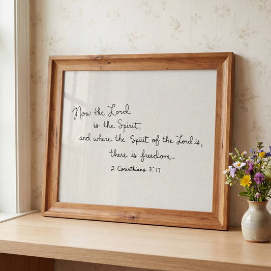 Printable Christian Wall Art 2 Corinthians 3:17 Where the Spirit of the Lord is, there is freedom