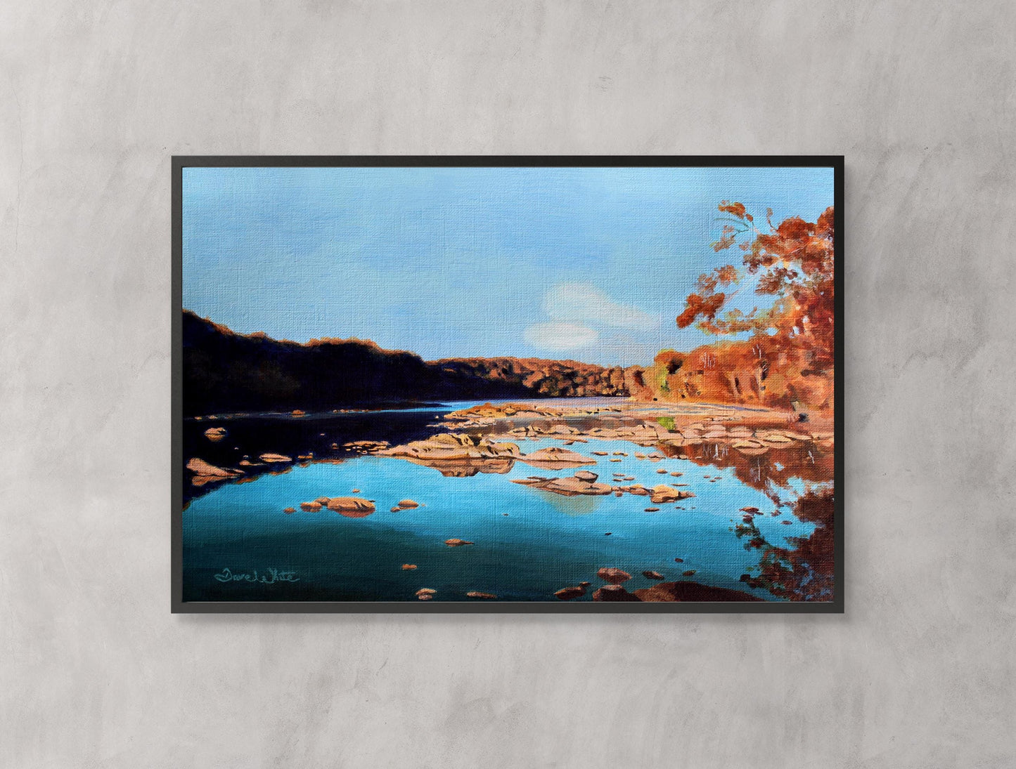 Billy Goat Trail Art Print: Potomac River Landscape Painting Digital Download