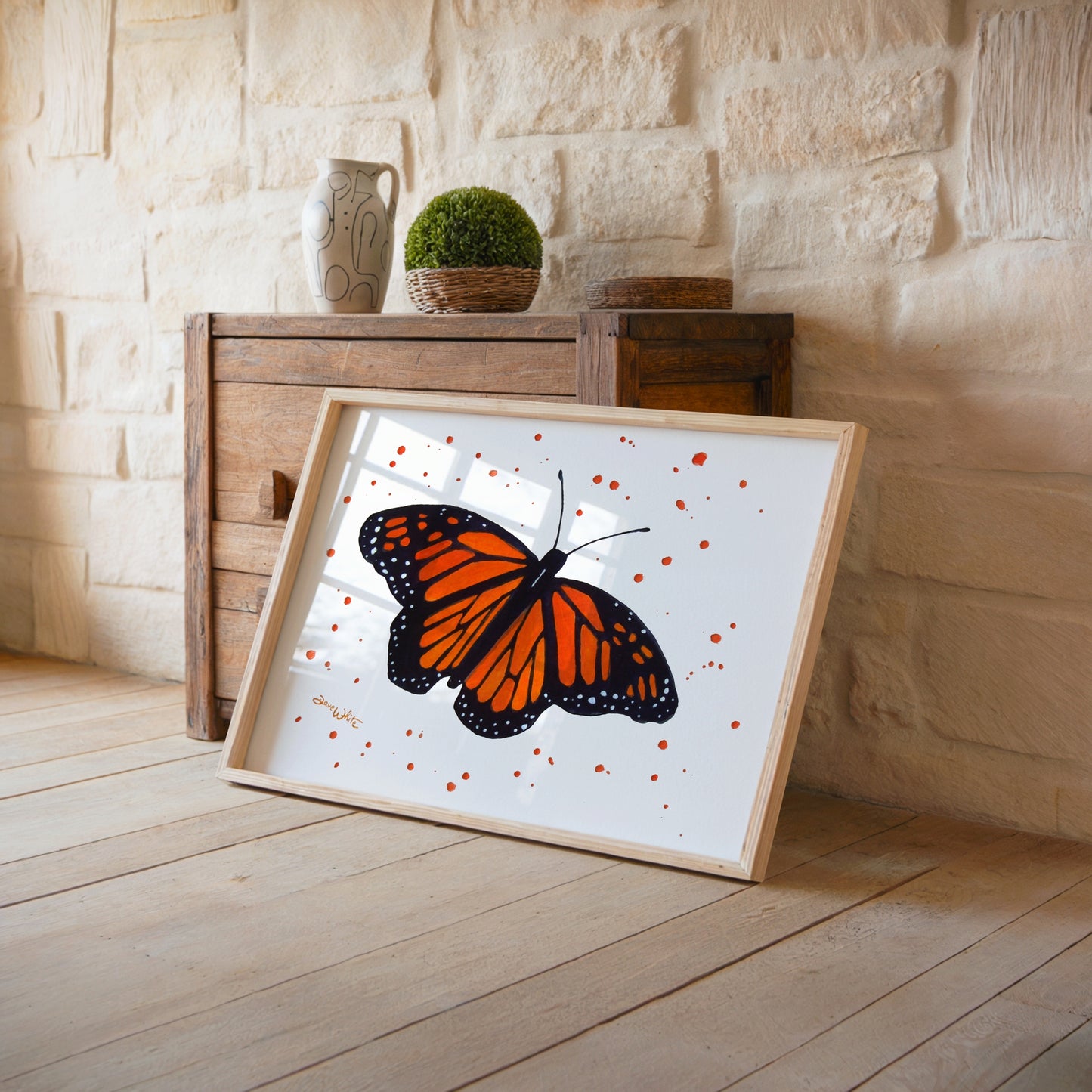 Butterfly Watercolor Artwork by Artist Dave White