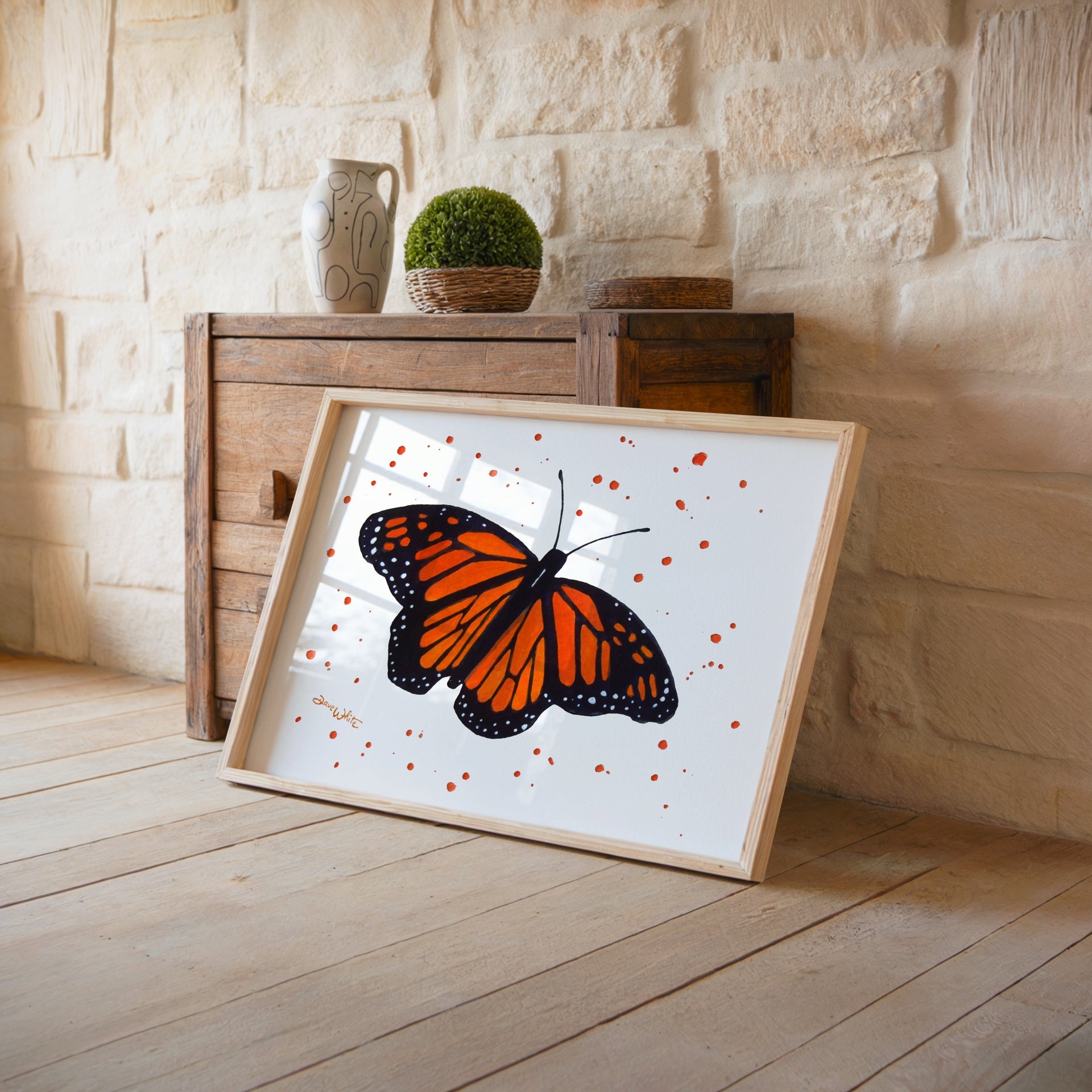 Butterfly Watercolor Artwork by Artist Dave White