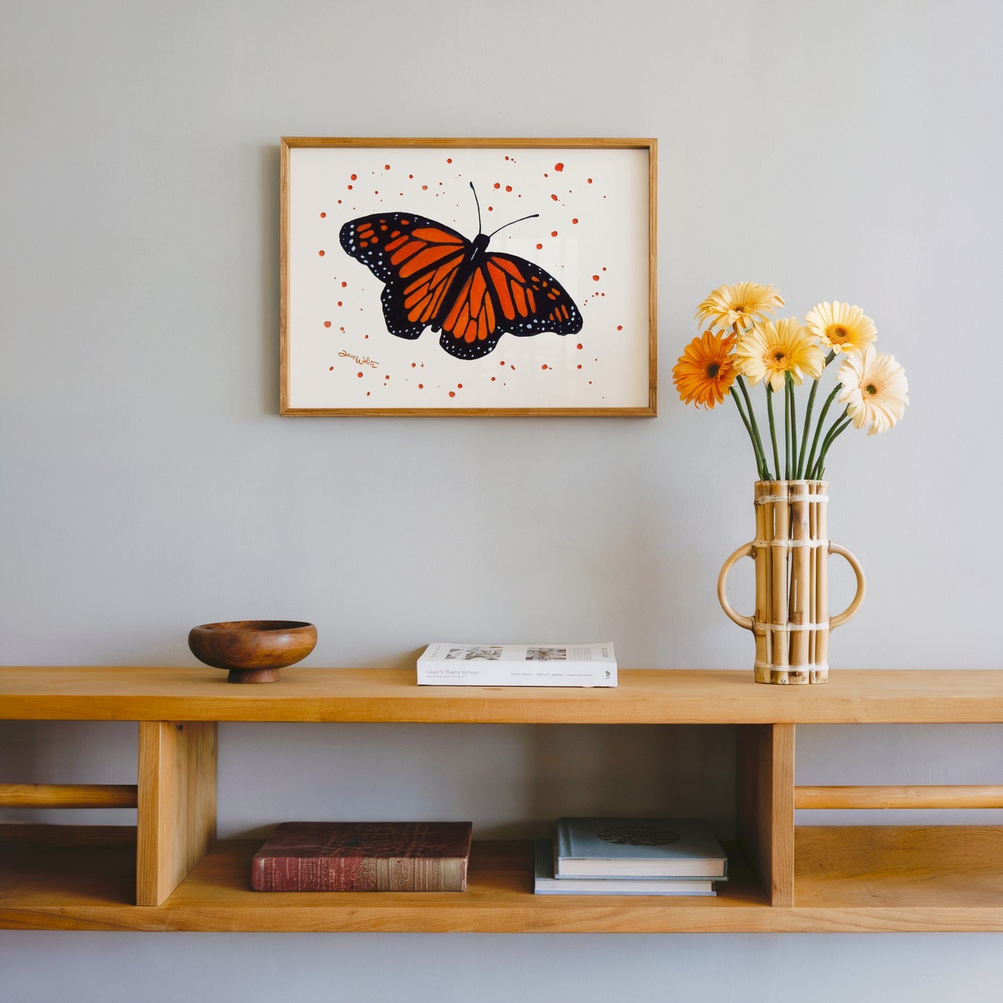 Framed Butterfly Art Print by Artist Dave White