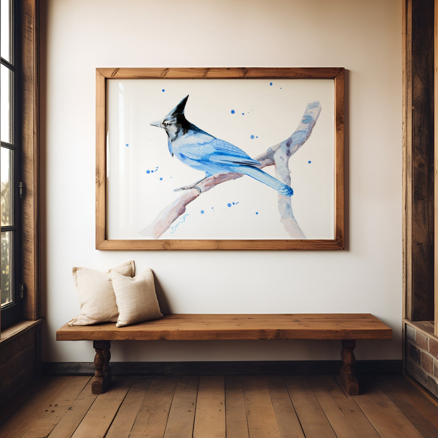 Steller's Jay Painting Art Print Bird Watercolor Artwork