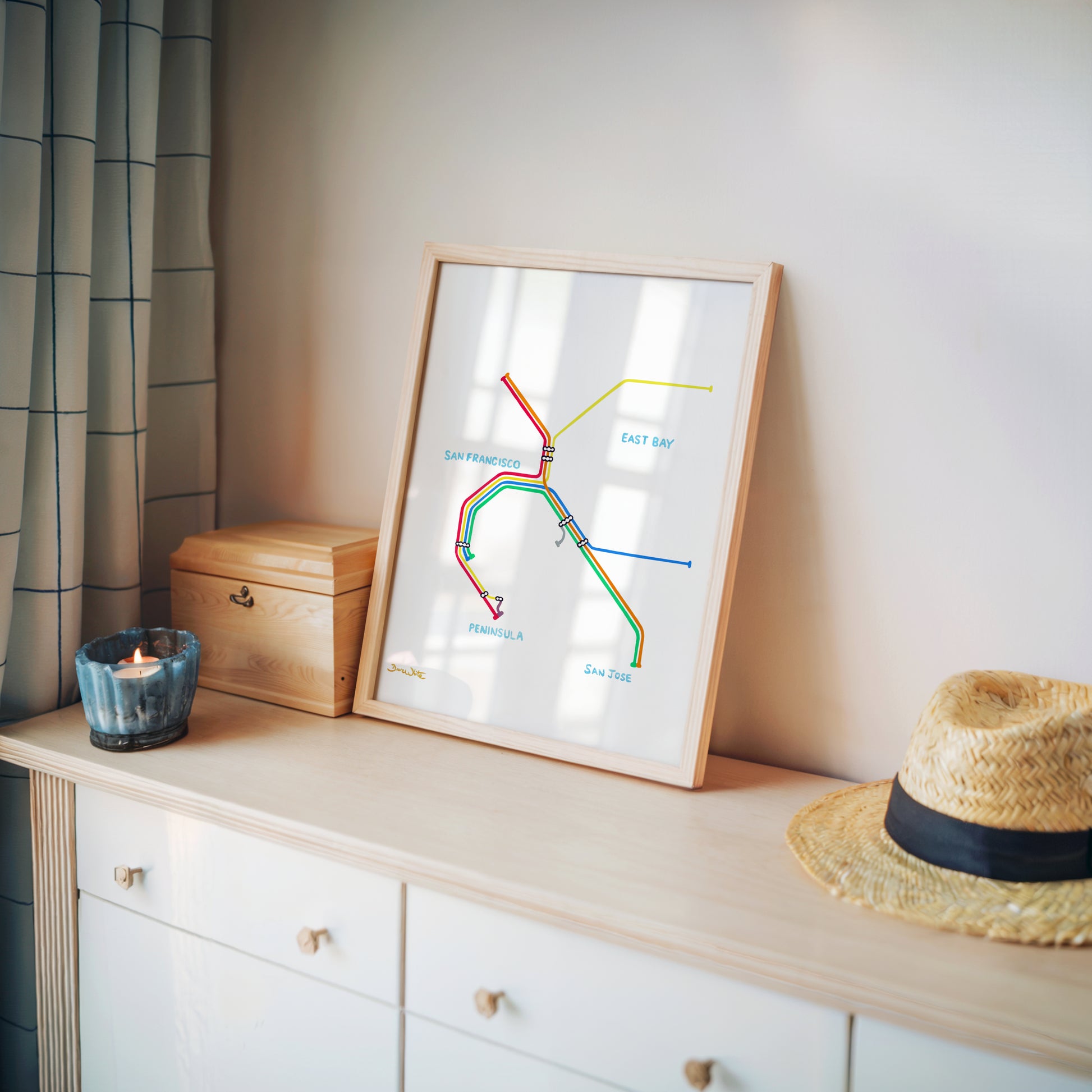 San Francisco BART Map Art Print