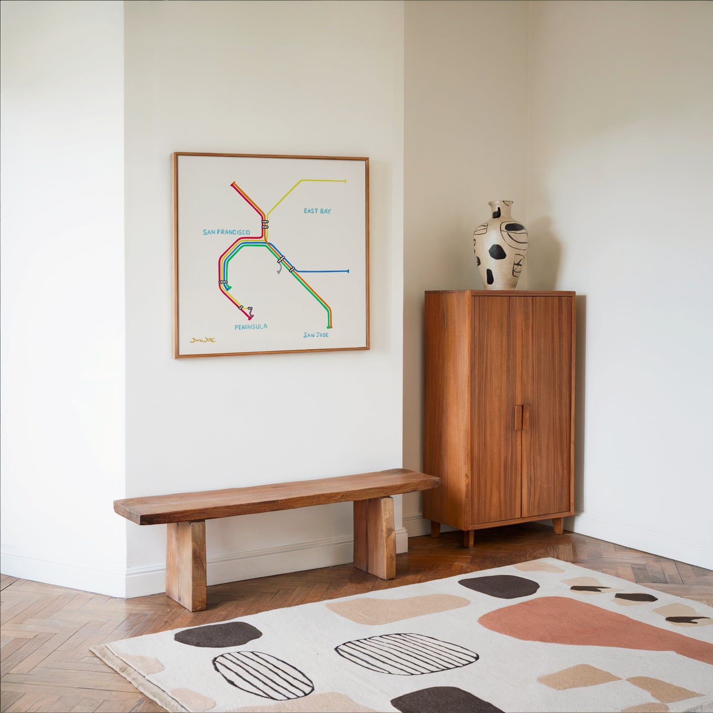 San Francisco BART Map Watercolor Art Print