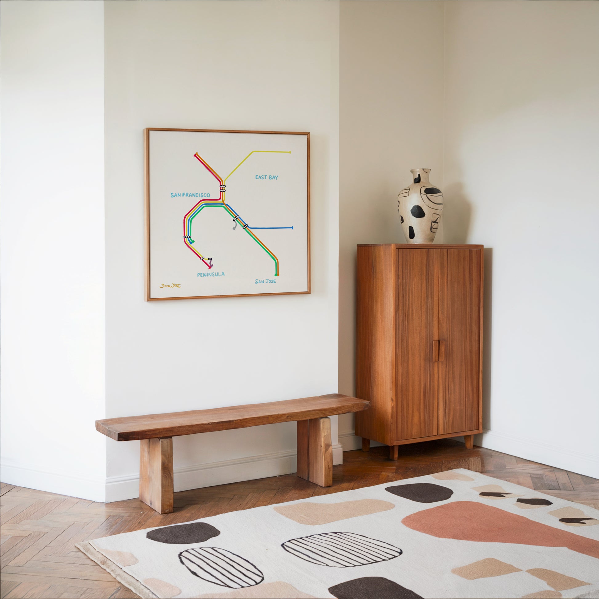 San Francisco BART Map Watercolor Art Print