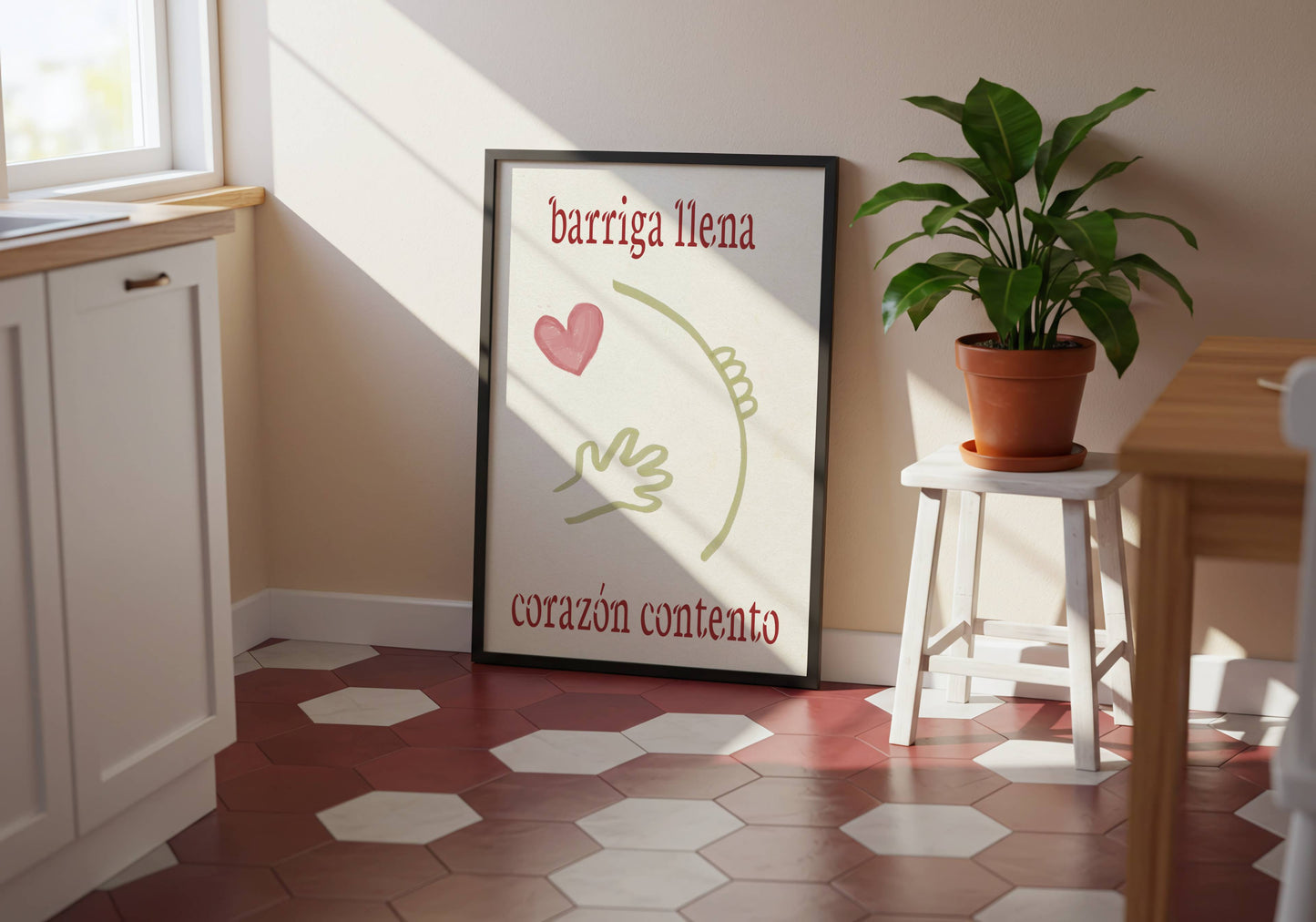 Barriga Llena Corazón Contento Arte para Cocina