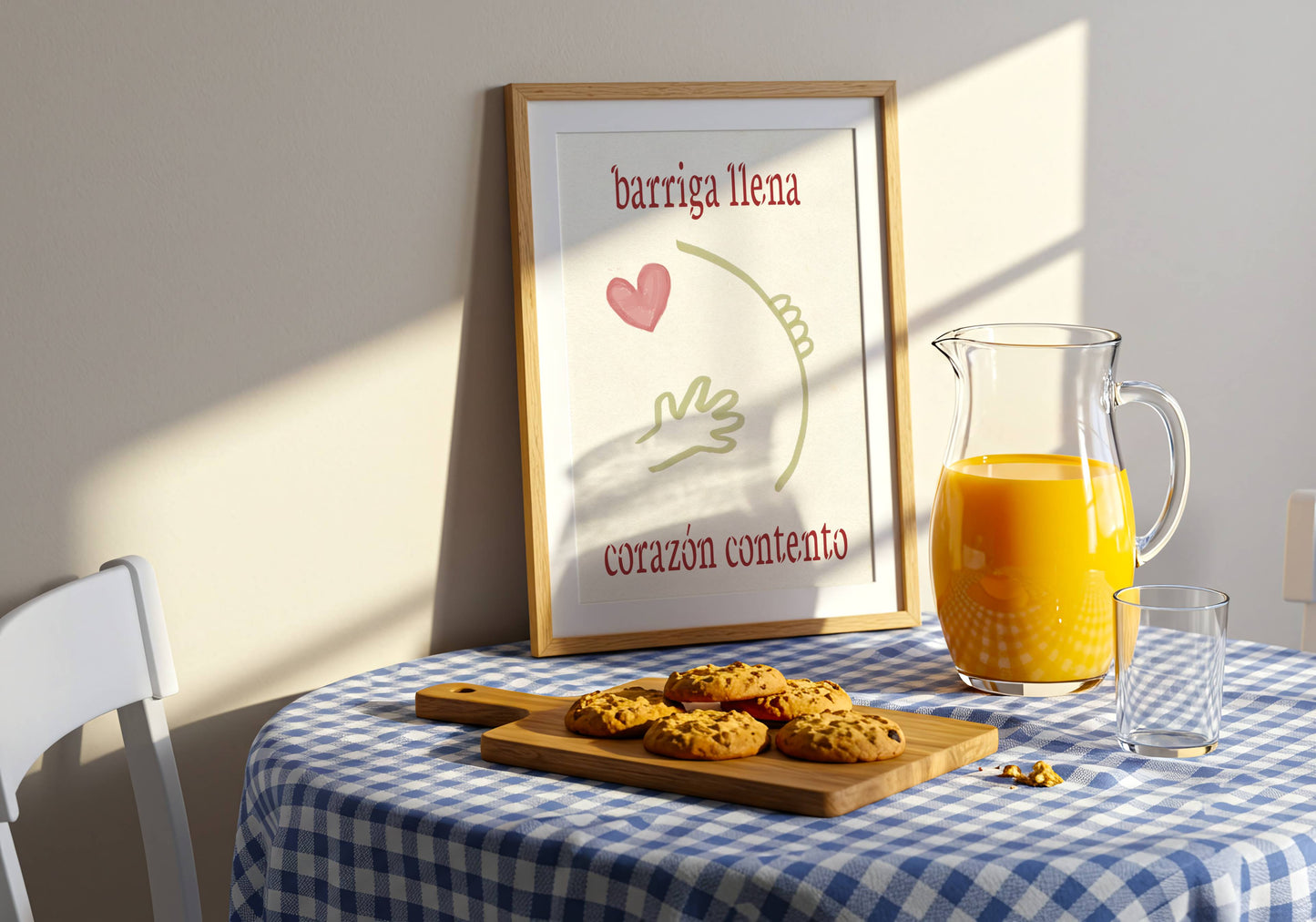 Barriga Llena Corazón Contento Arte para Cocina Imprimible