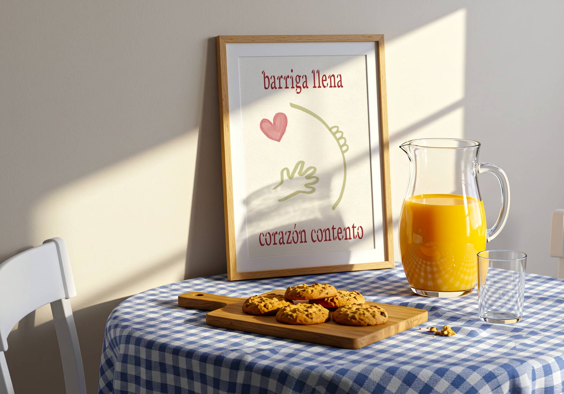 Barriga Llena Corazón Contento Arte para Cocina Imprimible