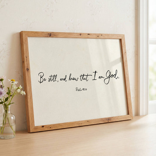 Be Still and Know that I am God Printable Christian Art Psalm 46:10