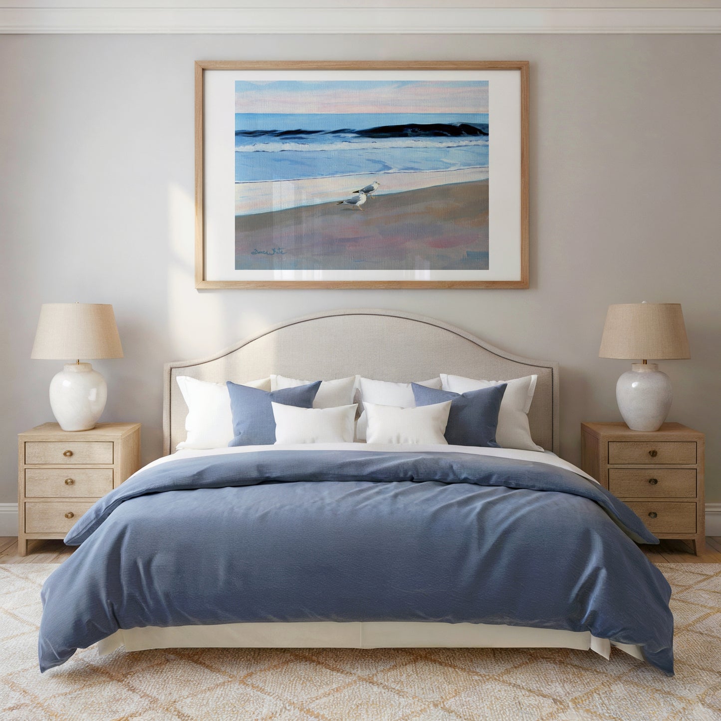 Beach Painting Seagulls Seascape