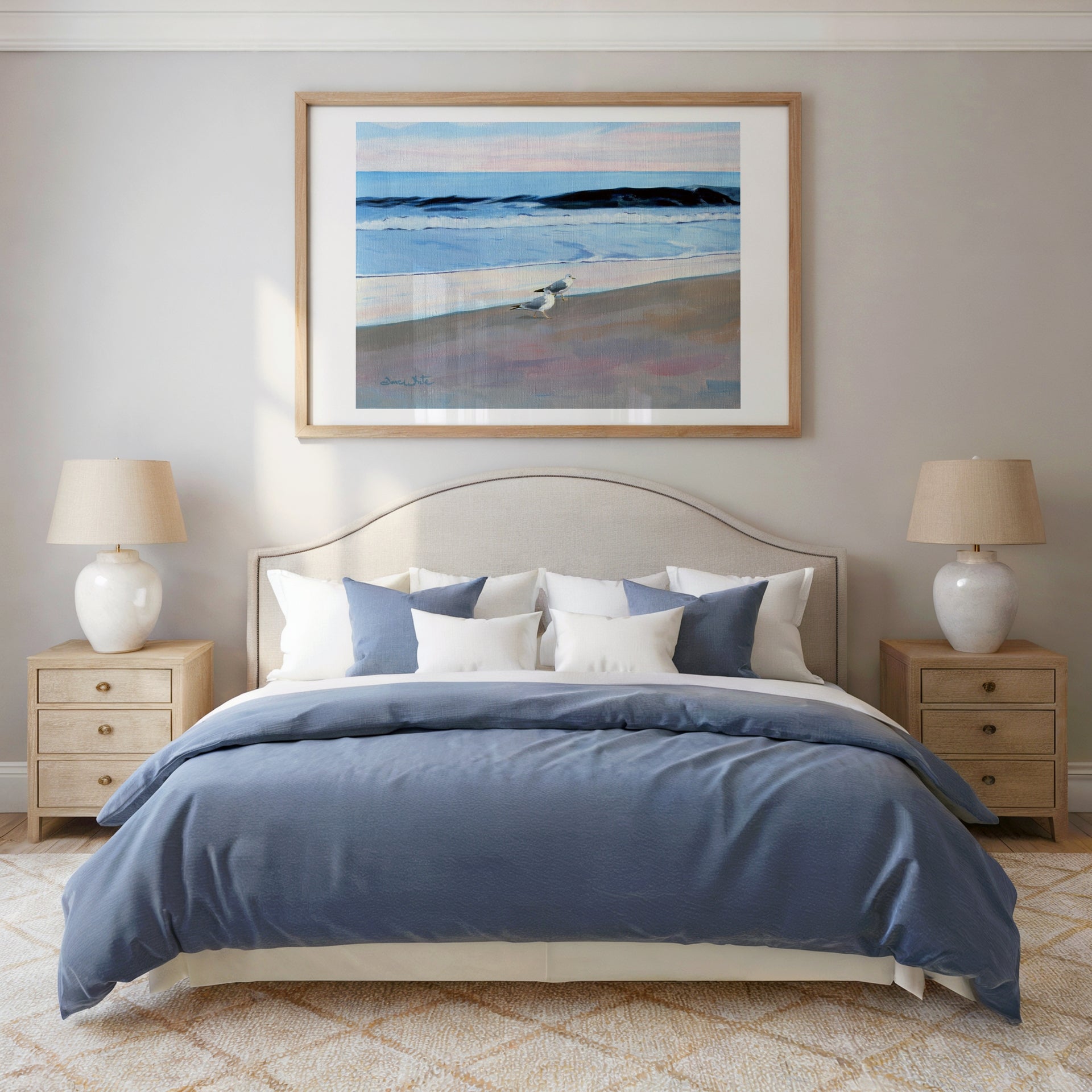 Beach Painting Seagulls Seascape