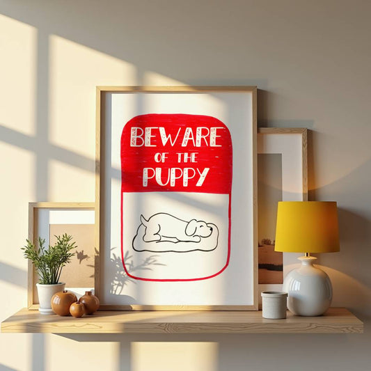 Beware of the Puppy Art Printable