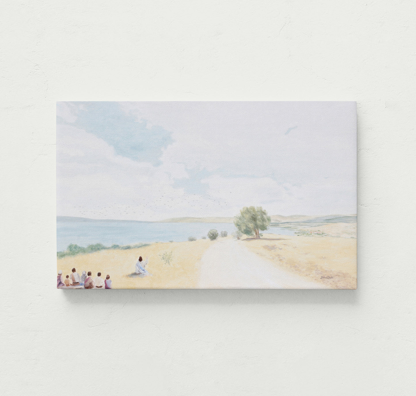 Jesus Canvas Art Sea of Galilee Painting, Look at the Birds of the Air