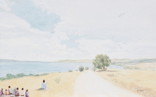 Sermon on the Mount Landscape Painting Birds Art Print