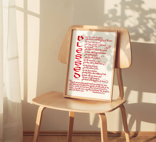 Blessed Bible Verse Art Print