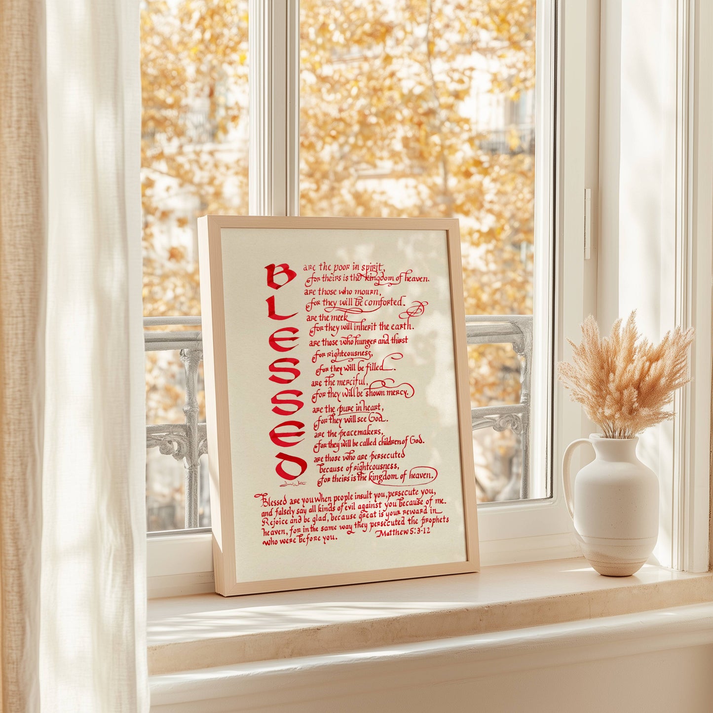 Bible Verse Art Printable Matthew 5:22-23 Blessed