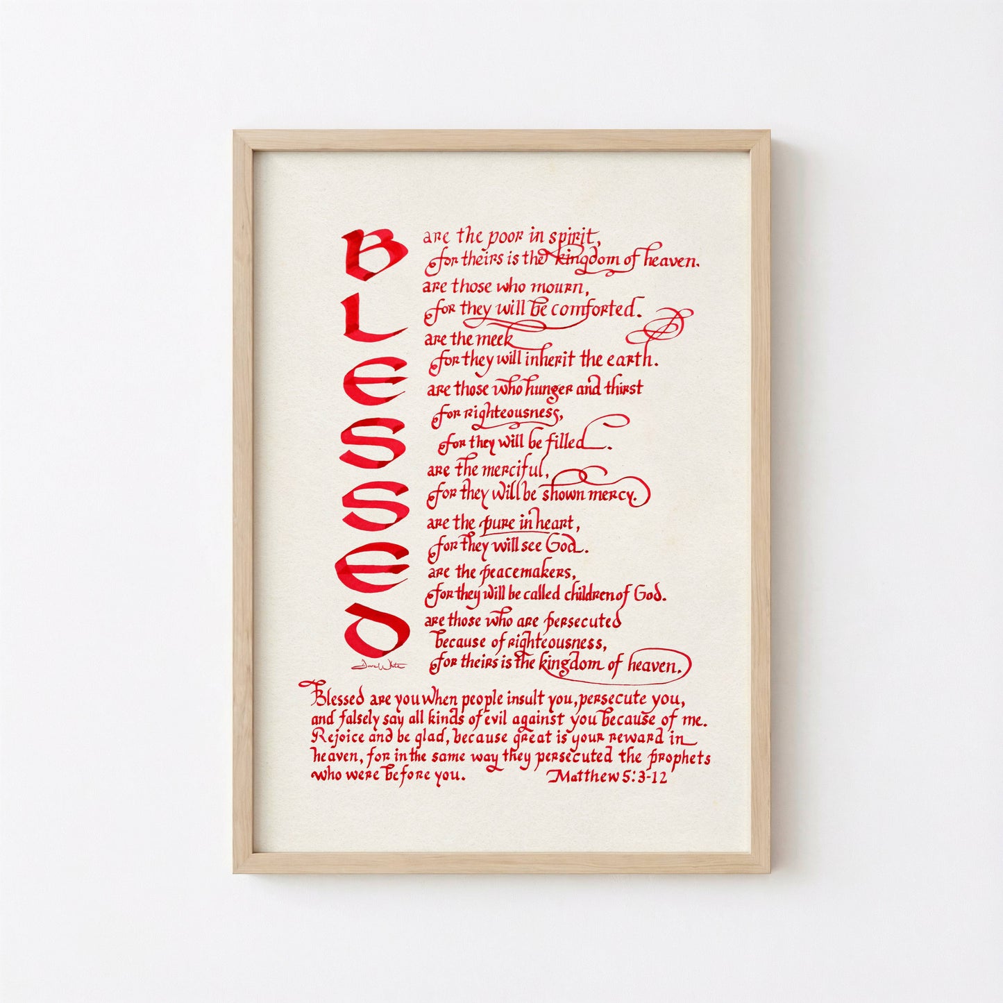 Bible Verse Printable Art Matthew 5:3-12 Christian Artwork