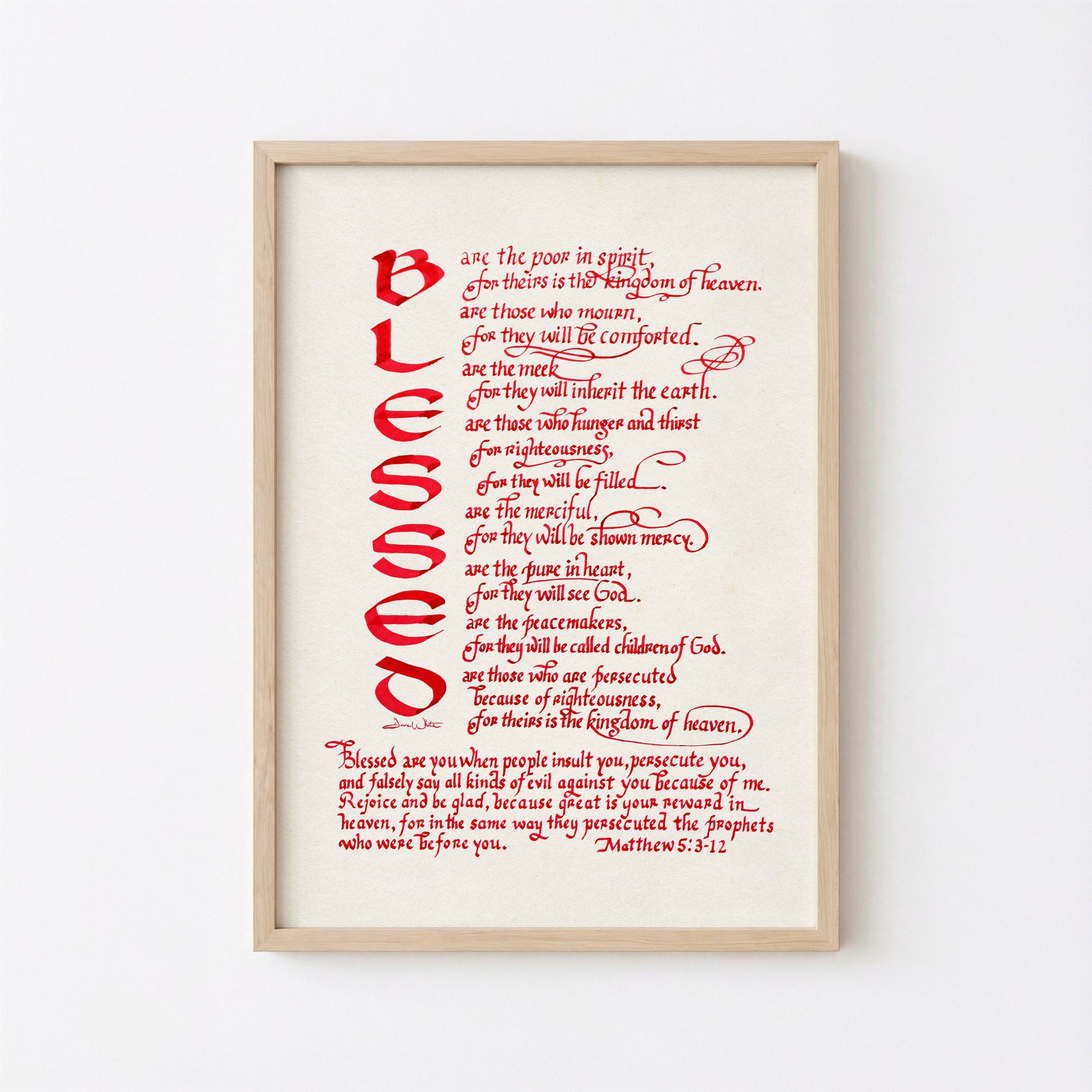 Bible Verse Printable Art Matthew 5:3-12 Christian Artwork