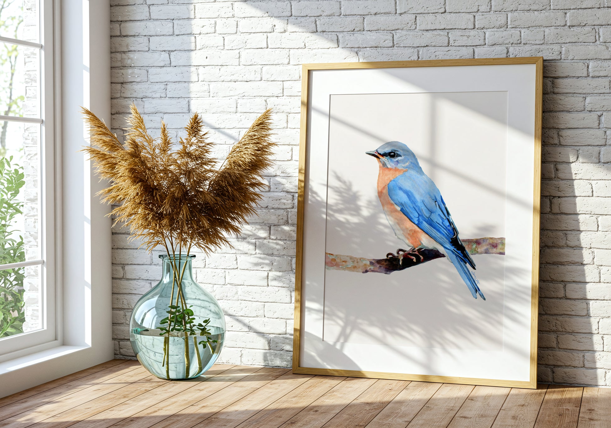 Eastern Bluebird Watercolor Painting Art Print