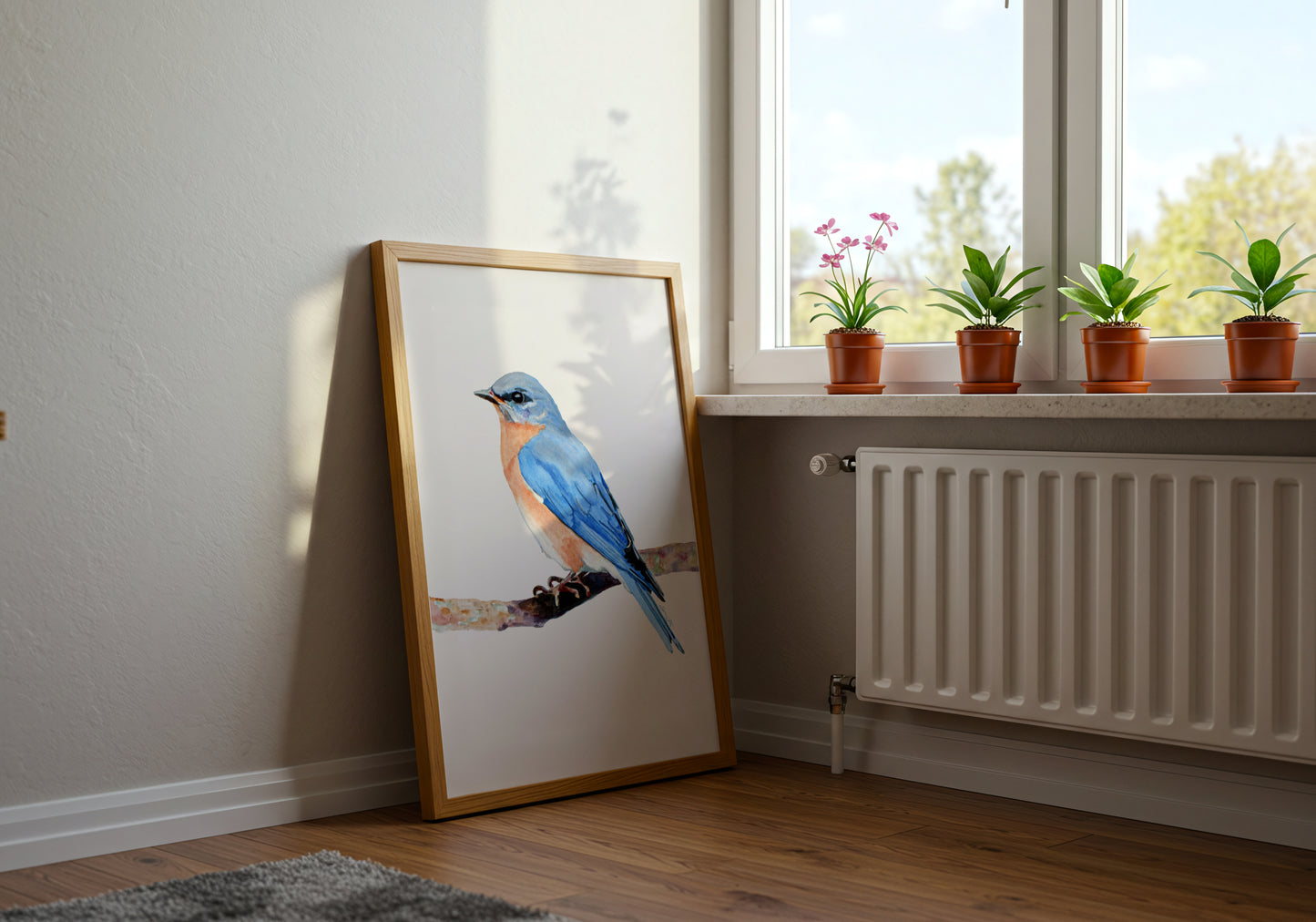Printable Bluebird Art Watercolor