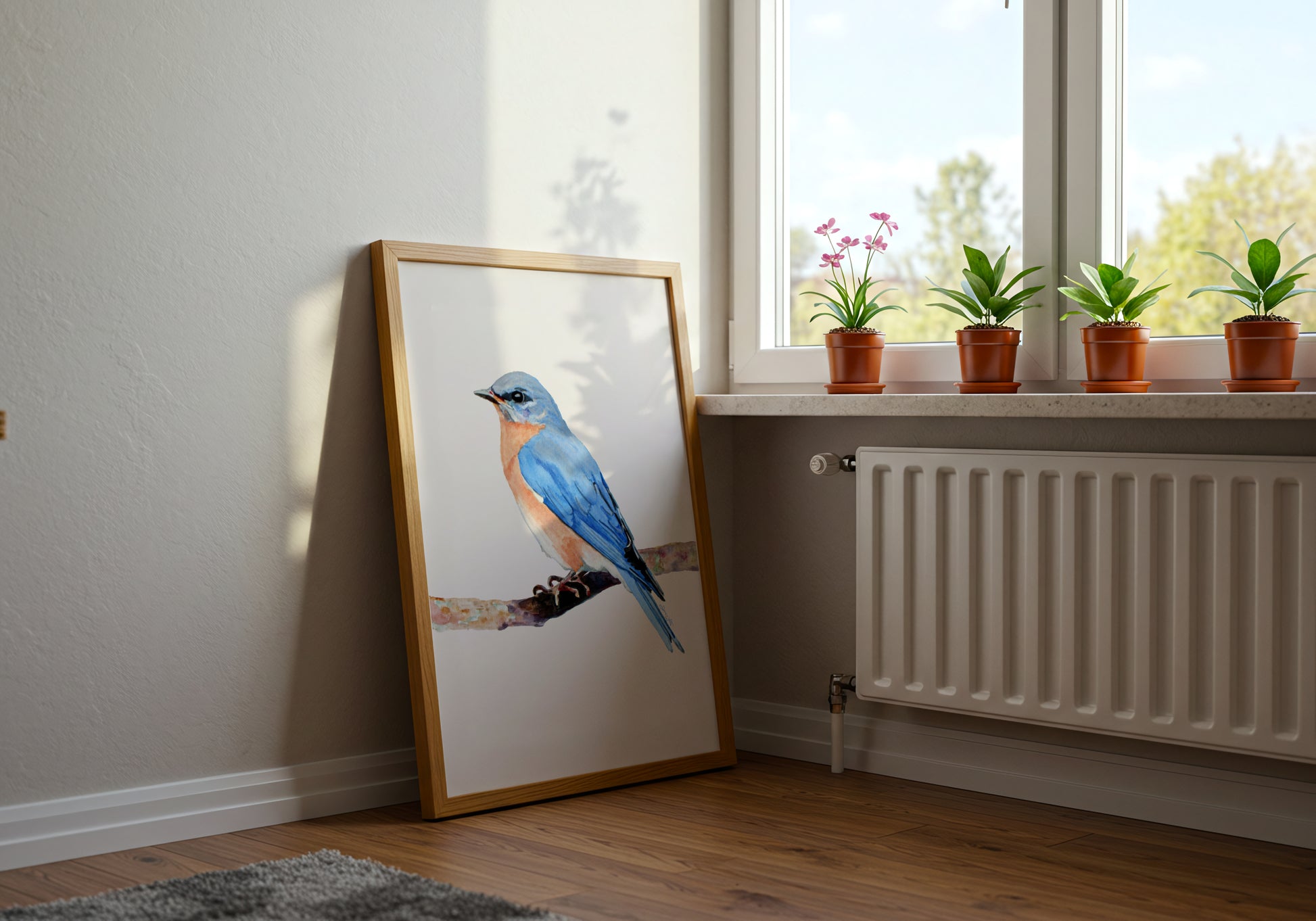Printable Bluebird Art Watercolor