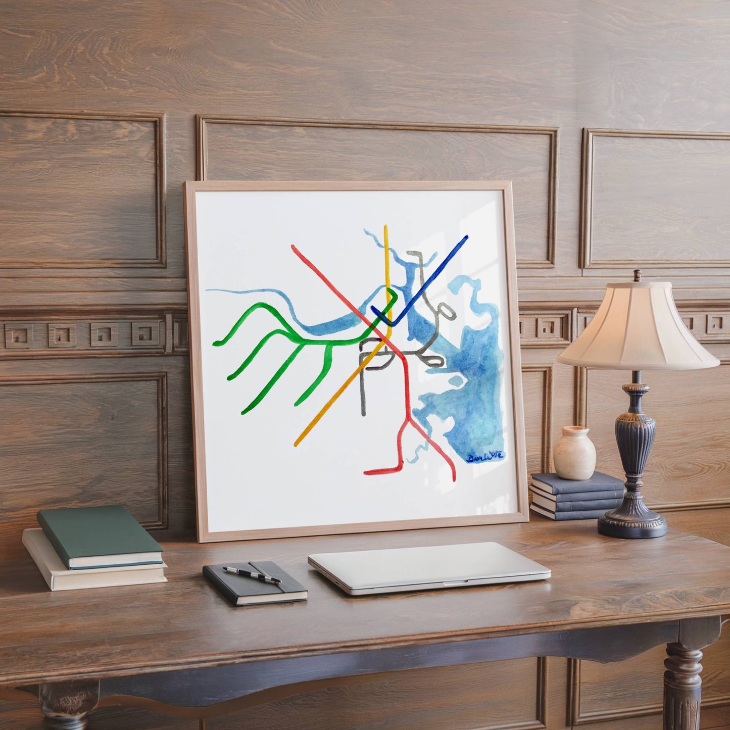 Boston T Rail Map Print