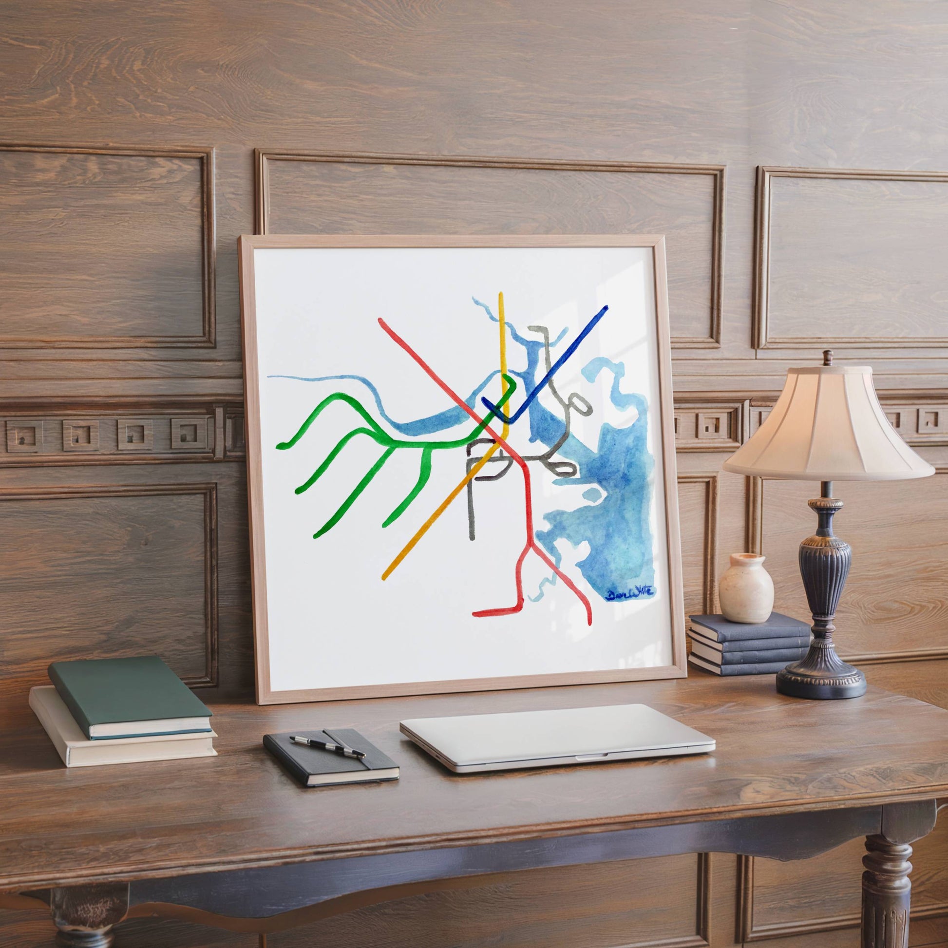 Boston T Rail Map Print