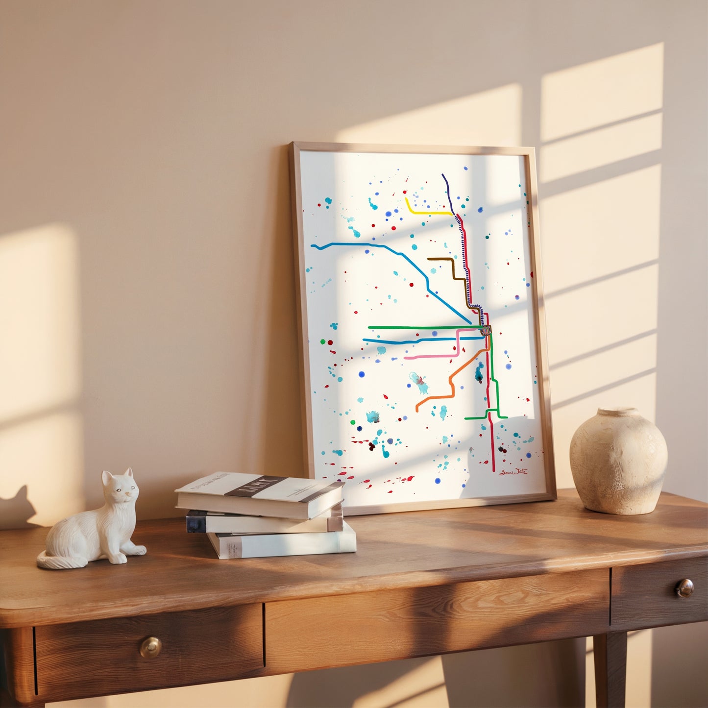 Chicago L Train Map Art Print