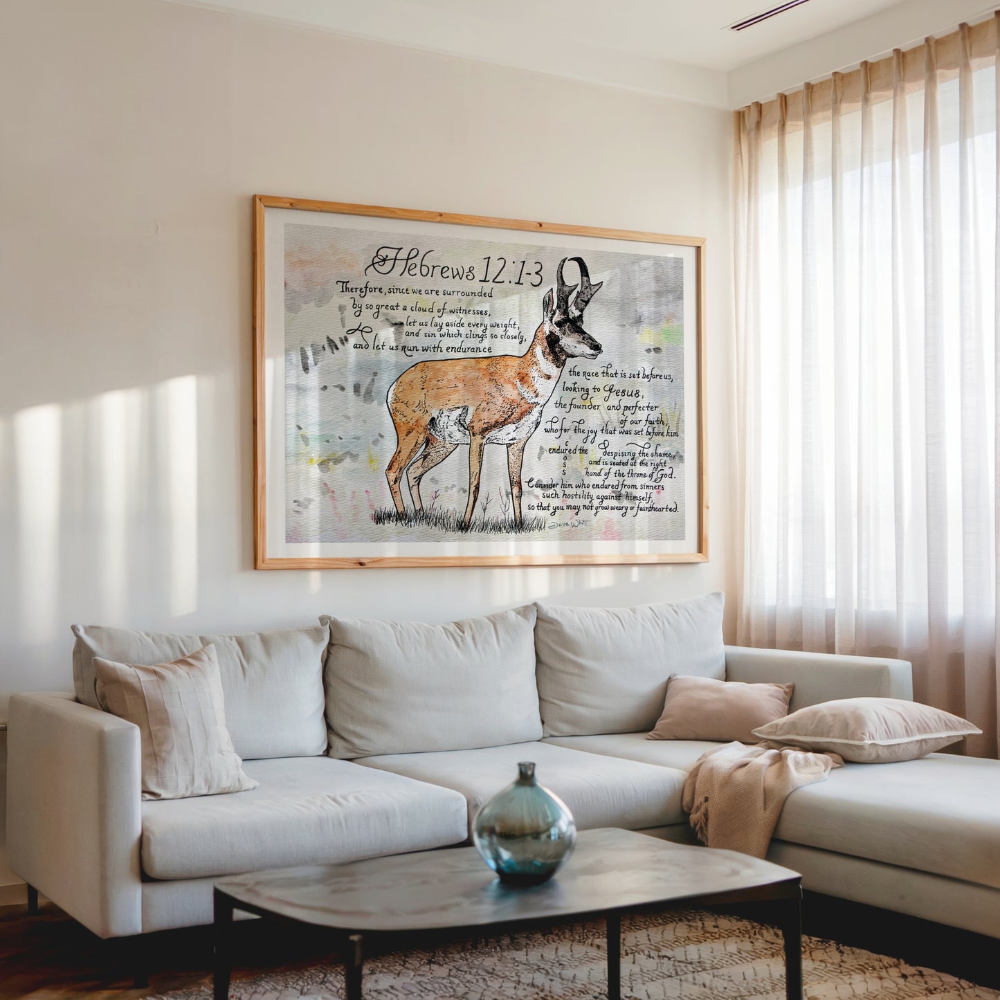 Christian Art Hebrews 12 1 3 Run with Endurance Scripture