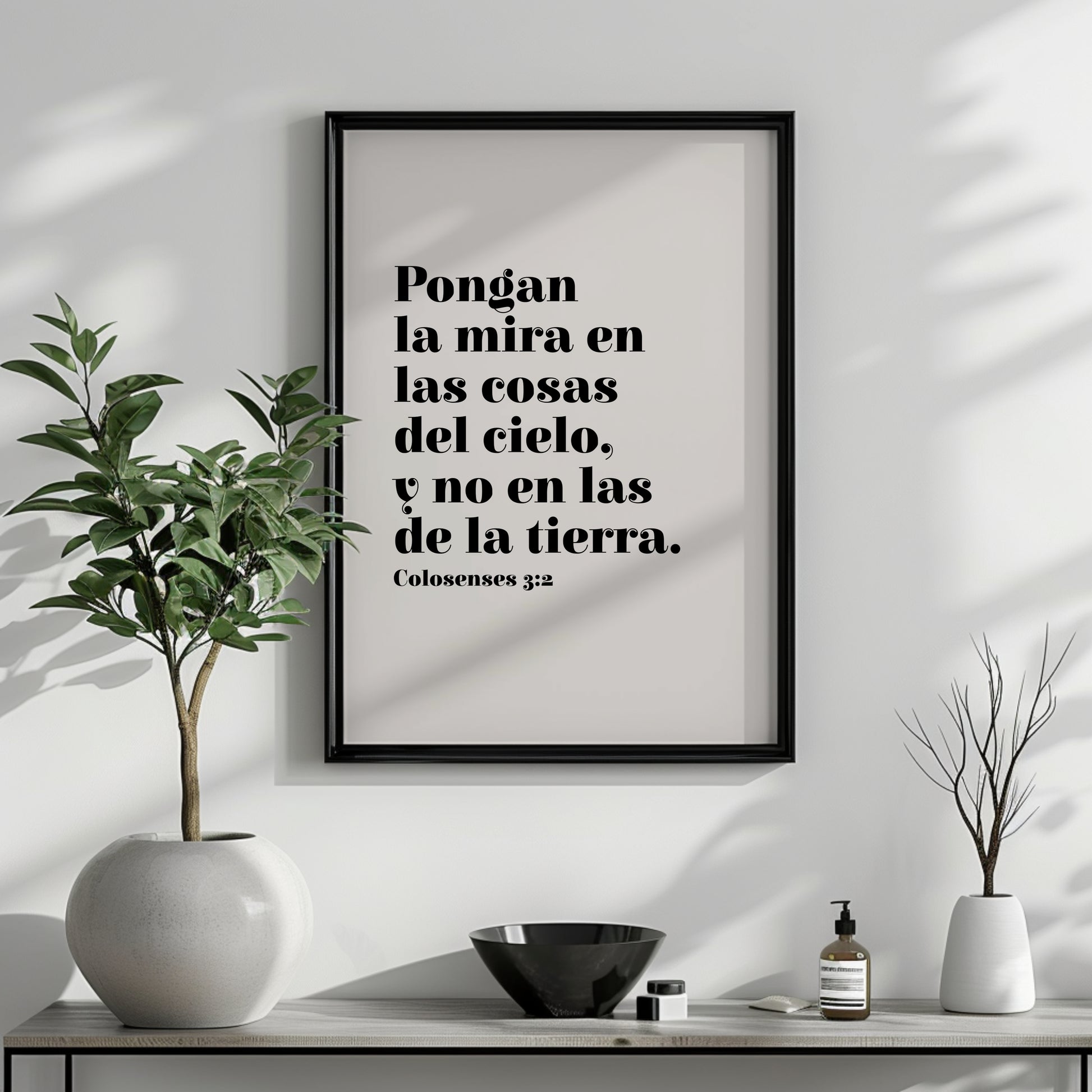 Arte Cristiano Colosenses 3:2 Sagrada Escritura Poster