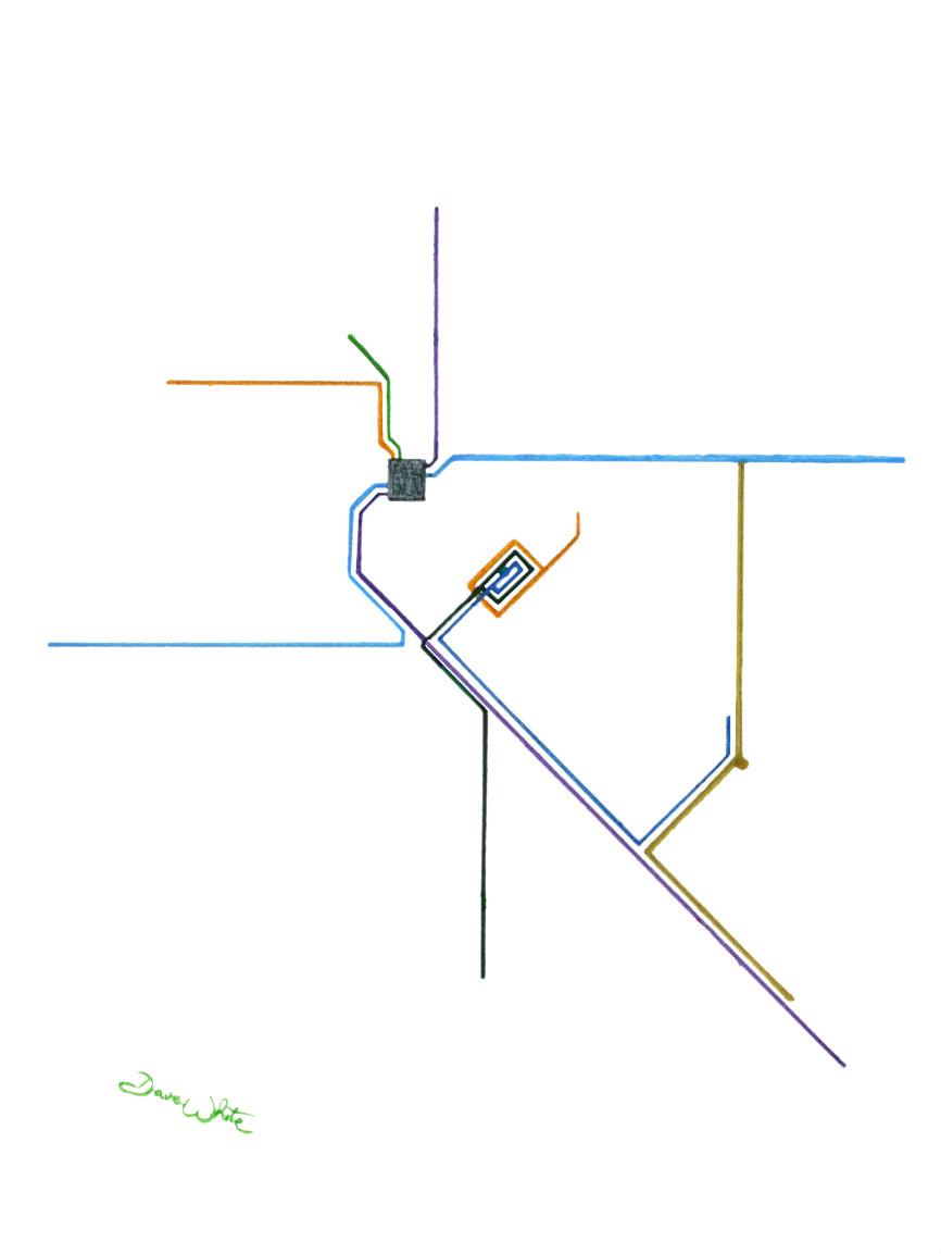 Denver RTD Map Art Print Watercolor