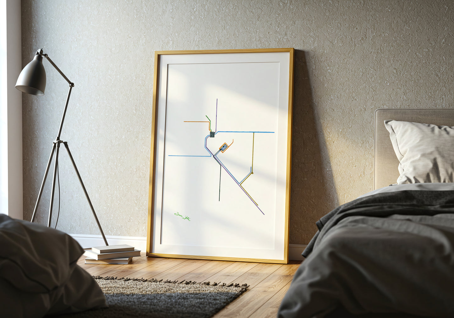 Denver RTD Map Art Print Watercolor