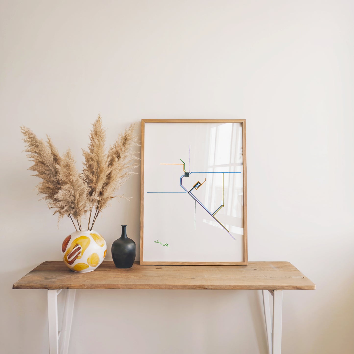 Denver RTD Map Art Print Watercolor