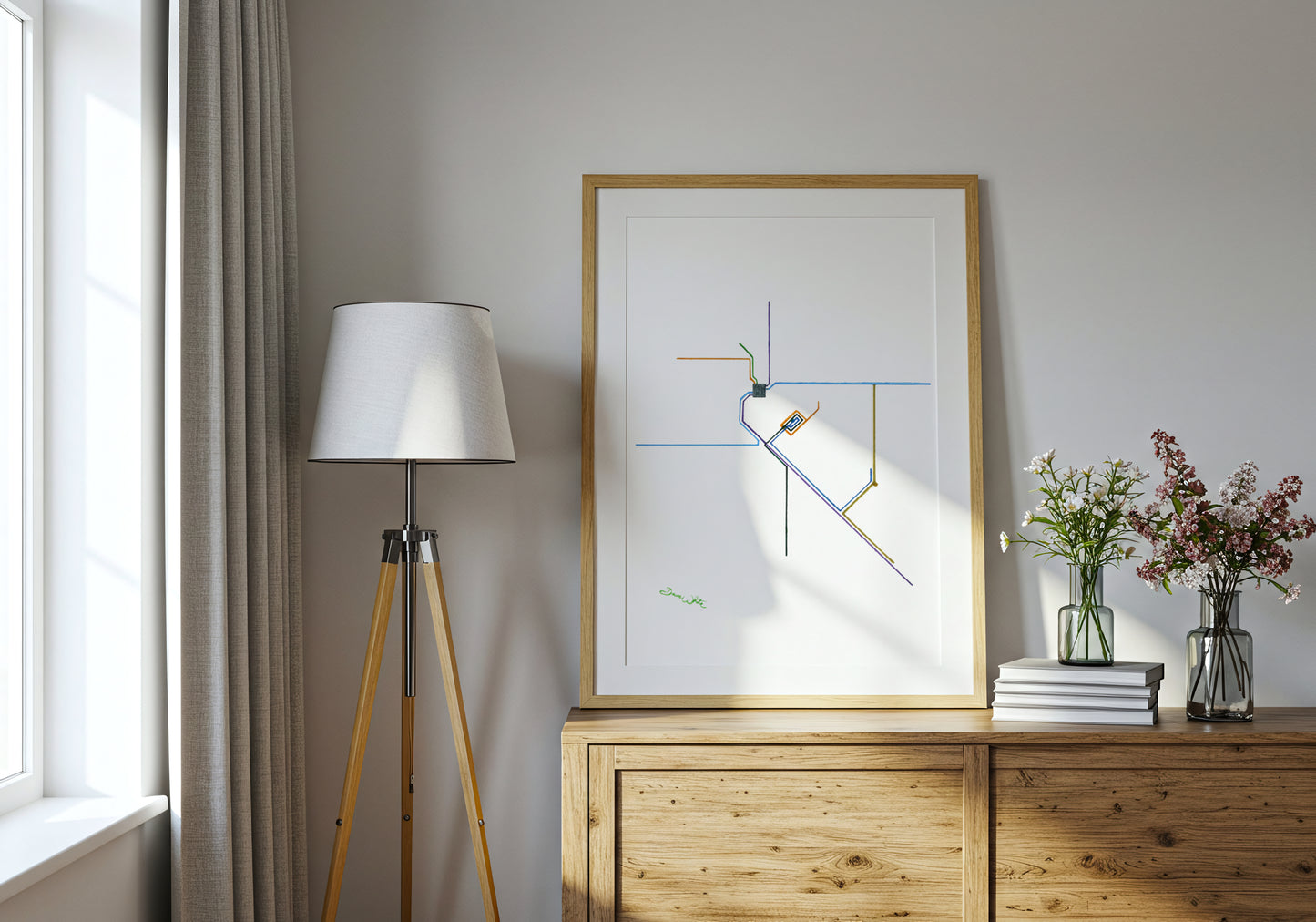 Denver RTD Map Art Print Watercolor