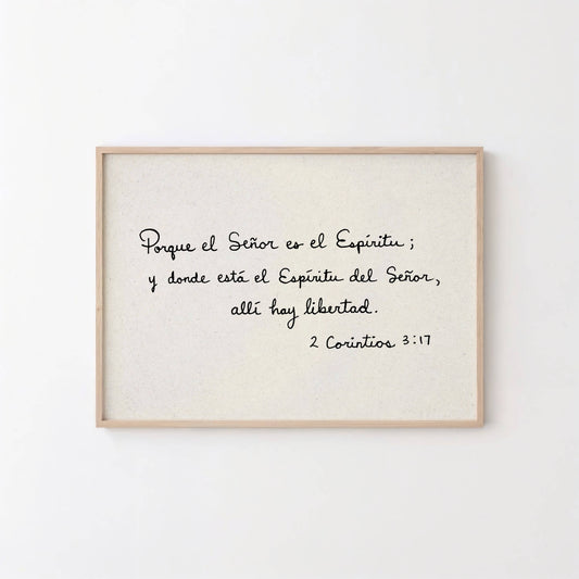 Arte Cristiano Imprimible 2 Corintios 3:17