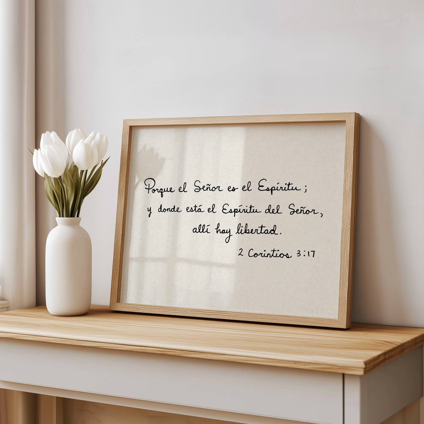 Spanish Christian Art Print 2 Corintios 3:17