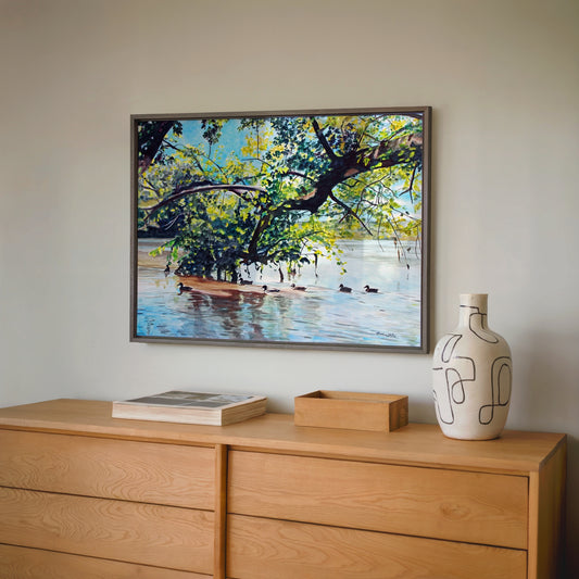 Ducks in River Painting