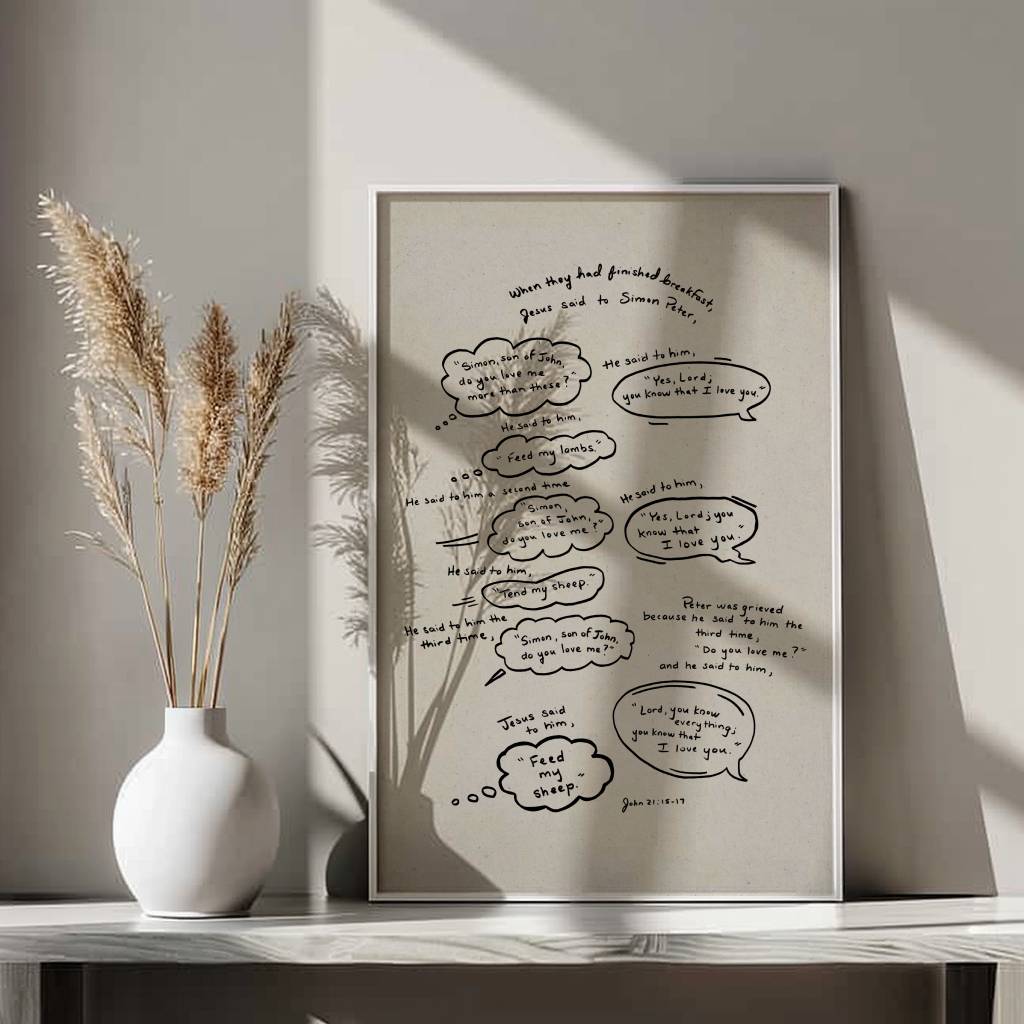 Printable Christian Artwork Feed My Sheep John 21:15-17