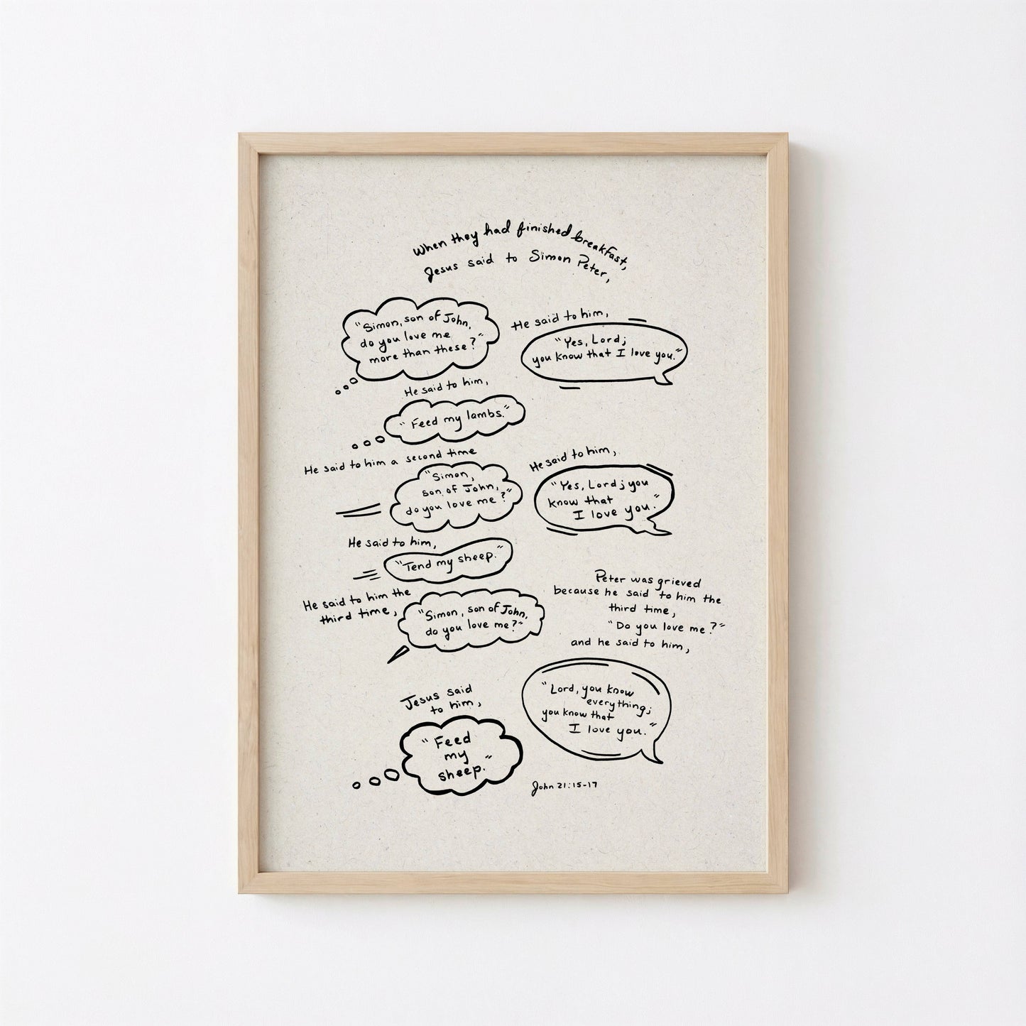 Printable Christian Art Feed My Sheep John 21:15-17