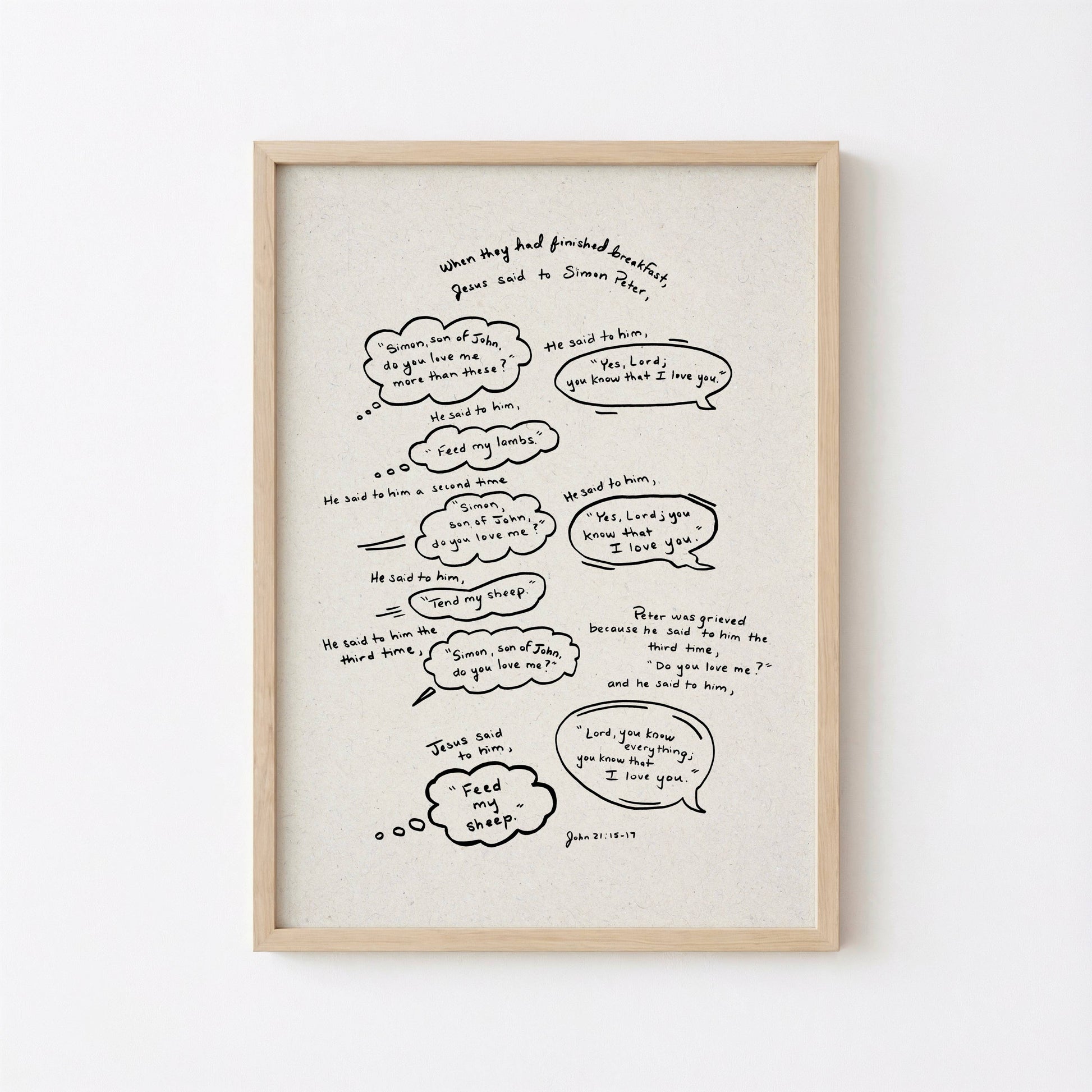 Printable Christian Art Feed My Sheep John 21:15-17