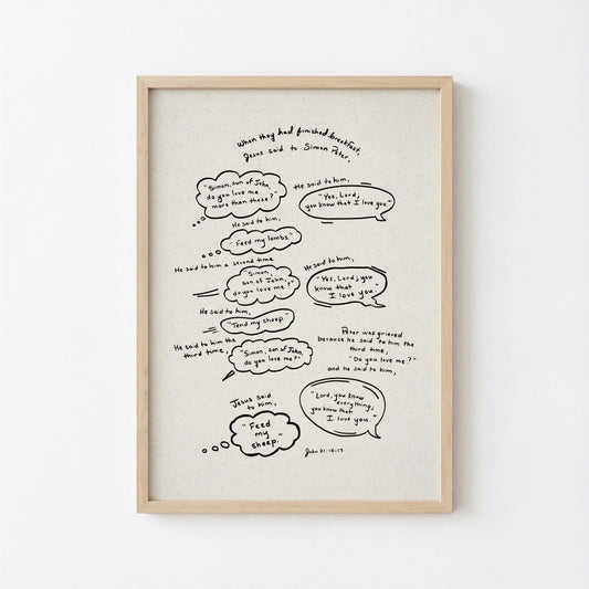 Printable Christian Art Feed My Sheep John 21:15-17